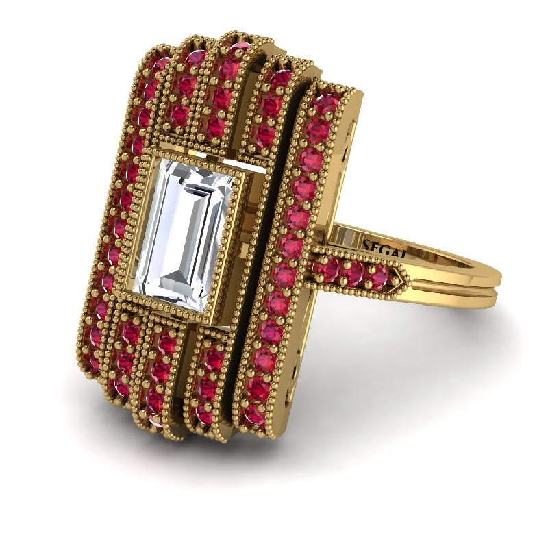 women’s bespoke engagement rings-Unmatched Style Gold Baguette Diamond Ring - Jean No. 46