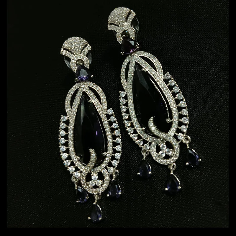 women’s everyday earrings-Manisha Jewellery Silver Plated AD Dangler Earrings