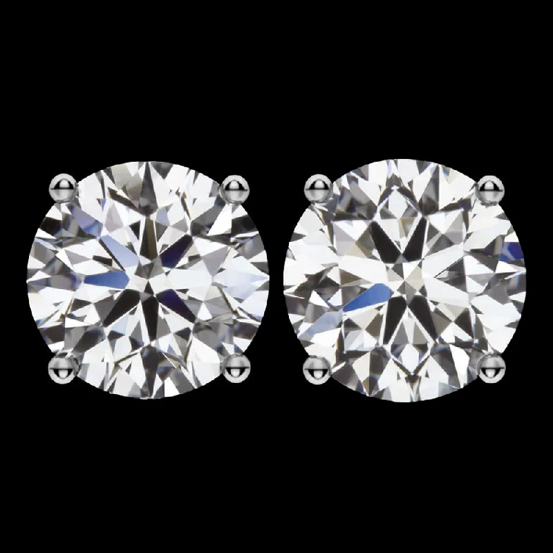 women’s ear cuffs-4 CARAT LAB CREATED DIAMOND STUD EARRINGS PLATINUM E VVS CERTIFIED EXCELLENT CUT