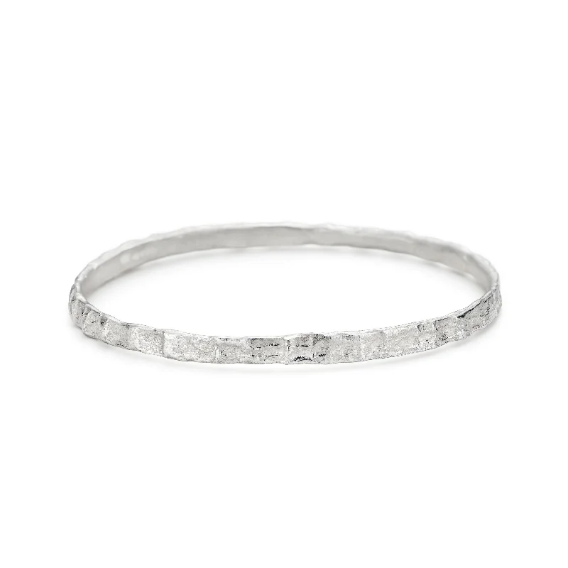 women’s wide bangles-Cockle Fine Bangle Silver