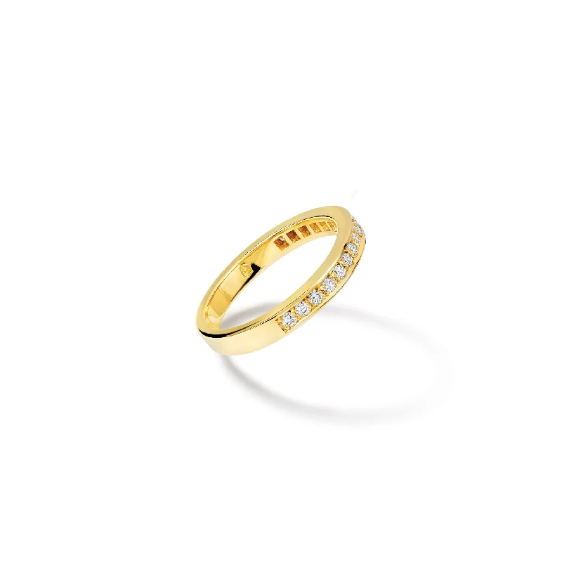 women’s gold rings-Aeternitas Etoile Half Eternity Ring 18ct Yellow Gold - Diamond