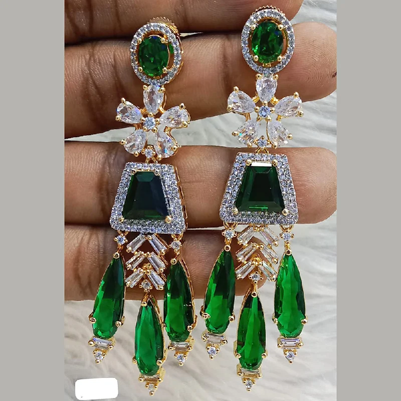 women’s vintage earrings-Jain Jewellers Gold Plated AD Dangler Earrings