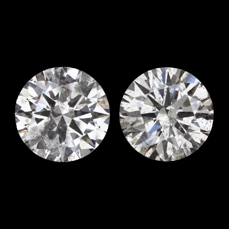 women’s wedding earrings-DIAMOND STUD EARRINGS 1.55ct VERY GOOD ROUND CUT NATURAL EARTH MINED PAIR 1.5ct