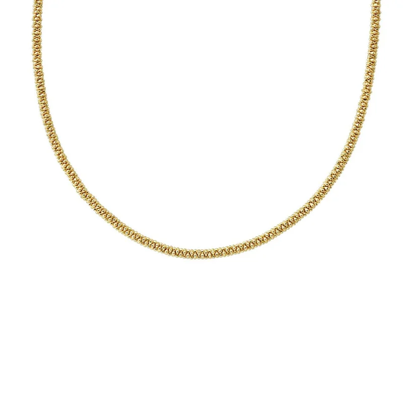 women’s oval pendant necklaces-Gold Caviar Necklace