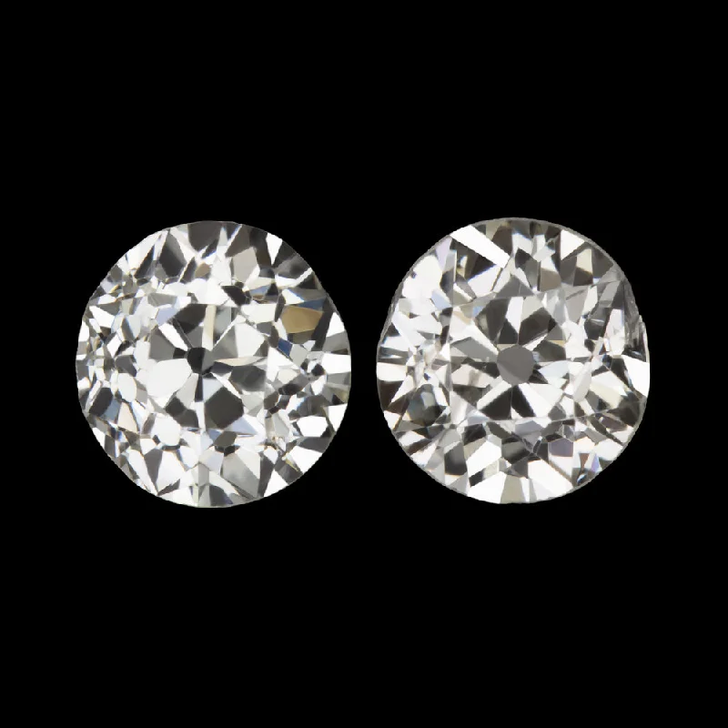 women’s double hoop earrings-0.62ct VINTAGE DIAMOND STUD EARRINGS K VS1-SI1 OLD EUROPEAN CUT PAIR LOOSE 2/3ct