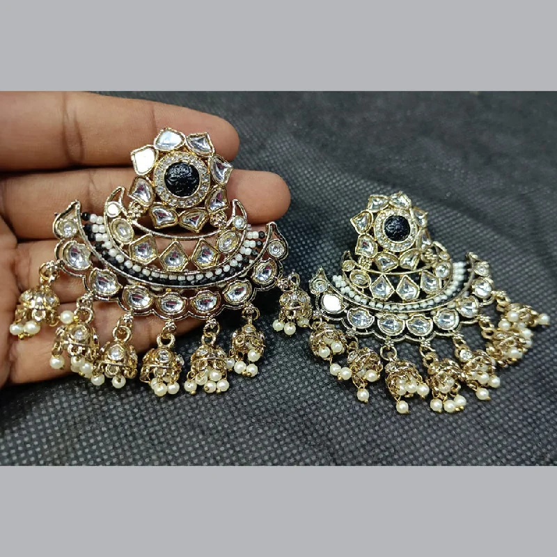 women’s long earrings-Rani Sati Jewels Gold Plated Kundan Stone And Pearl Dangler Earrings