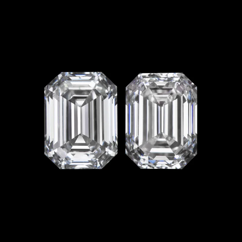 women’s statement earrings-0.60ct GIA CERTIFIED DIAMOND STUD EARRINGS E VVS EMERALD CUT PAIR LOOSE NATURAL