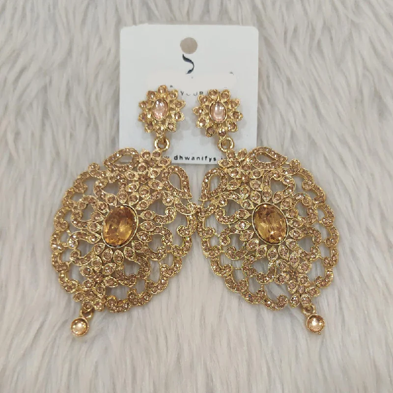 women’s cubic zirconia earrings-Dhwani Gold Plated Austrian Stone Dangler Earrings