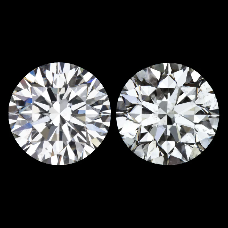 women’s twisted earrings-4ct GIA CERTIFIED DIAMOND STUD EARRINGS EXCELLENT ROUND CUT I SI2 NATURAL PAIR