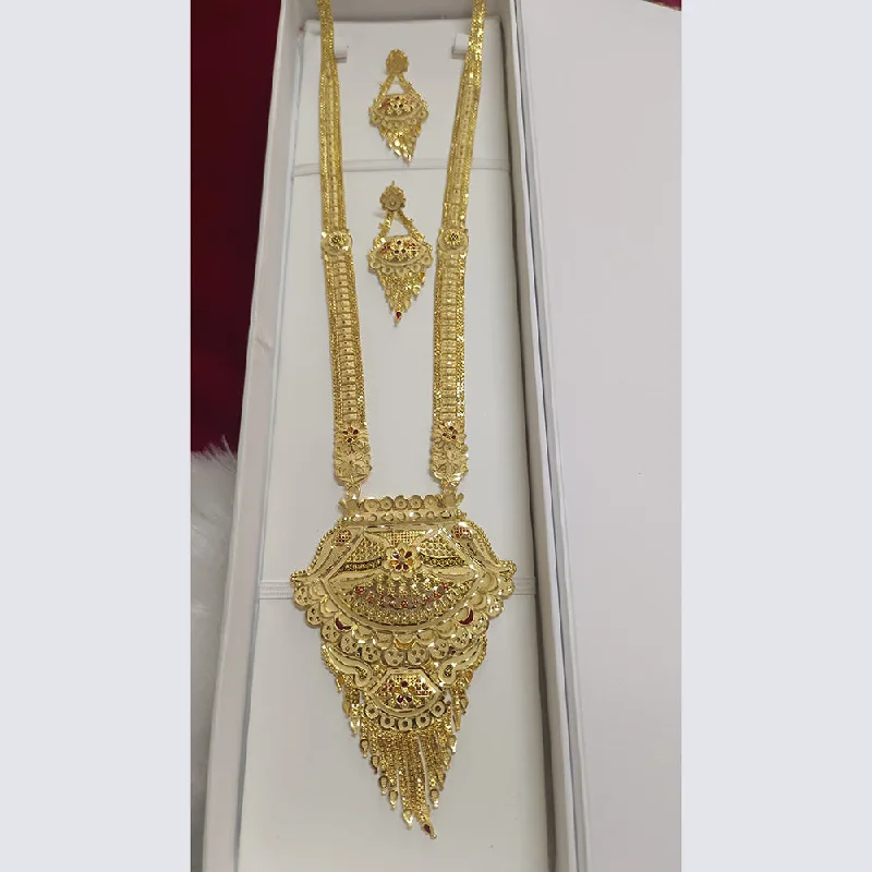 women’s fashion necklaces-Pari Art Jewellery Gold Forming Gold Long Necklace Set