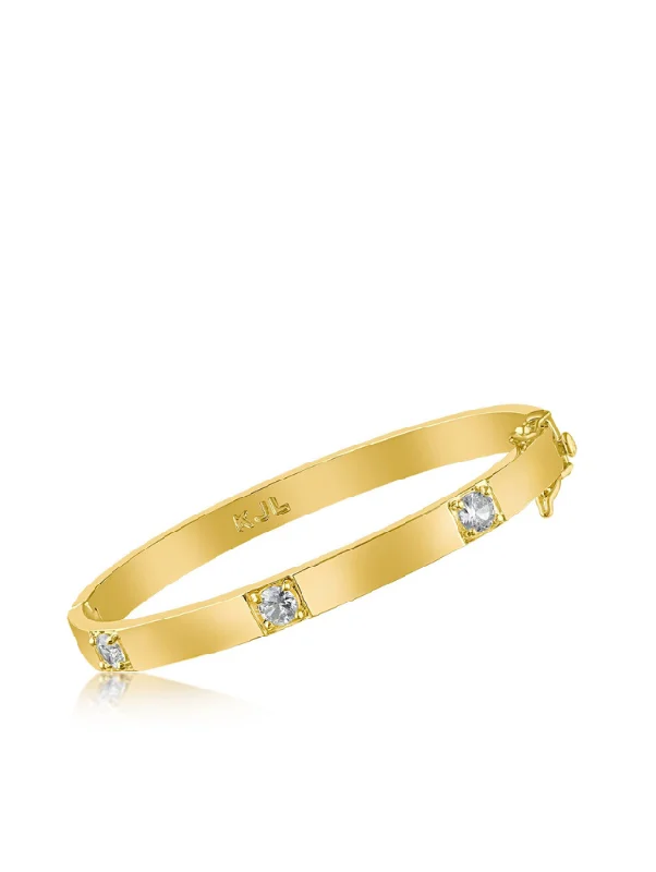 women’s classic bracelets-CZ Station Bangle