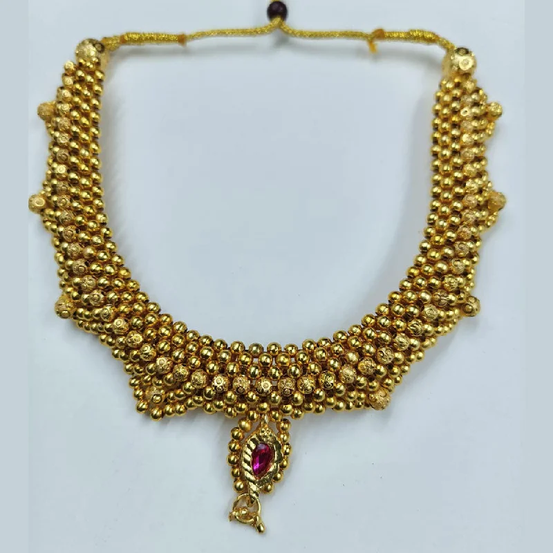 women’s statement pendant necklaces-Manisha Jewellery Gold Plated Choker Necklace Set