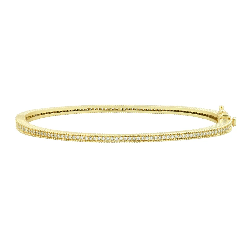 women’s infinity bracelets-The Classic Pavé Hinge Bangle