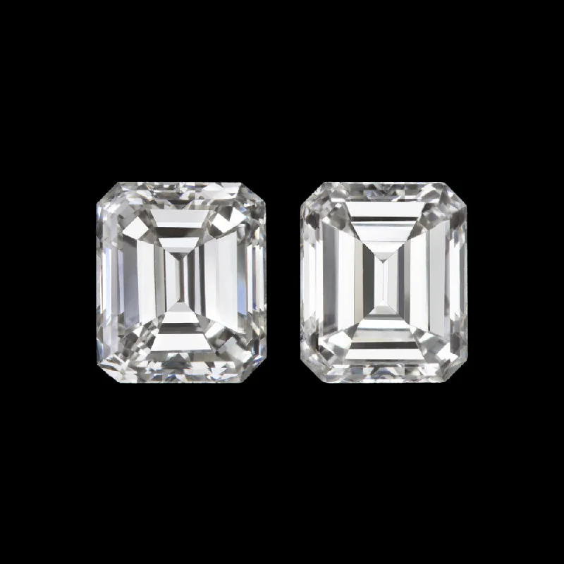 women’s rose gold earrings-0.77ct VINTAGE EMERALD CUT DIAMOND H VS1 PAIR STUD EARRINGS NATURAL 3/4 CARAT