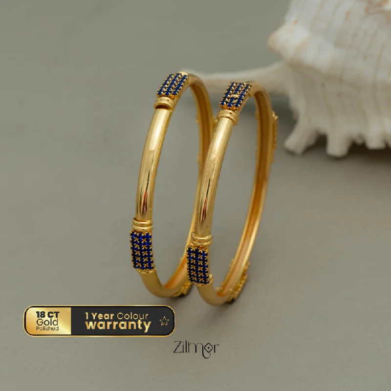 women’s personalized bracelets-KF101676 - Gold Plated AD Stone Bangles