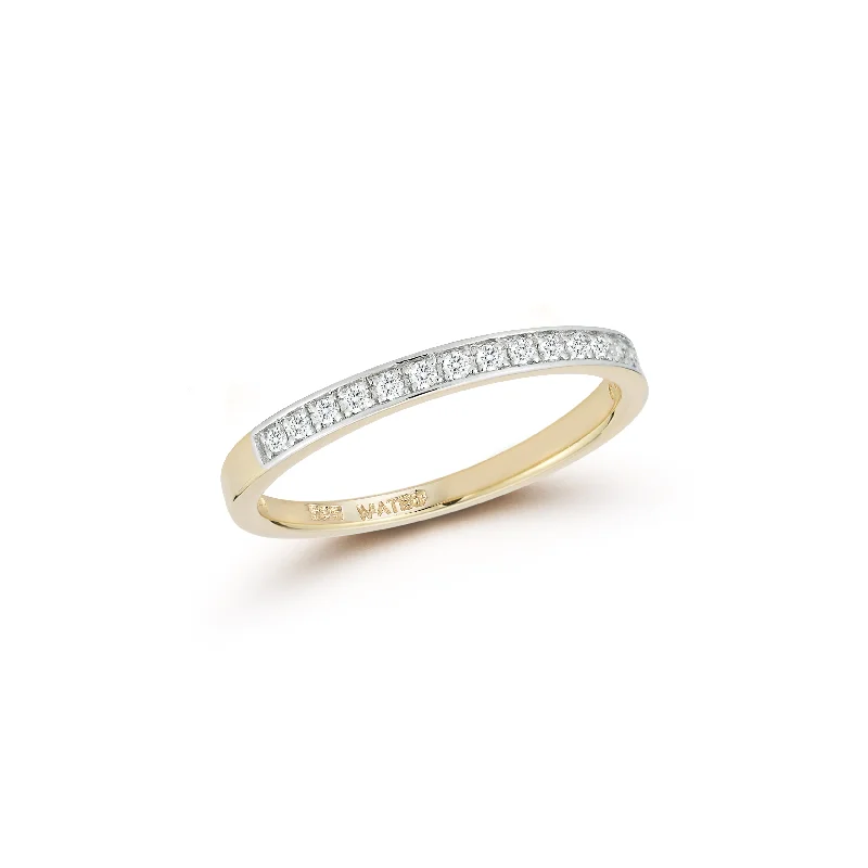 women’s classic solitaire engagement rings-14kt La Barre Half Diamond Ring