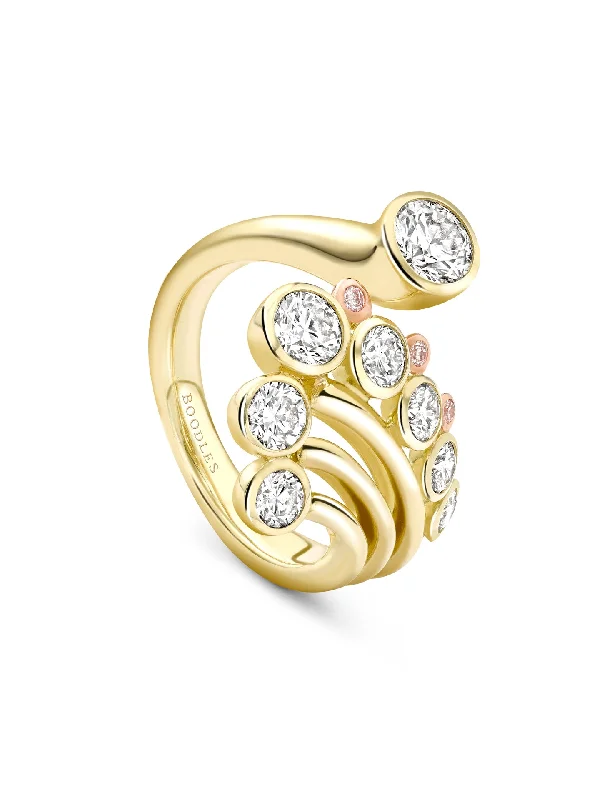 women’s white diamond engagement rings-Raindance Chelsea Yellow Gold Diamond Ring