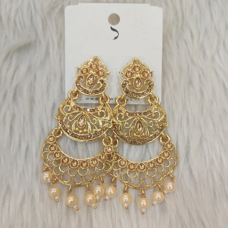 women’s chic earrings-Dhwani Gold Plated Austrian Stone Dangler Earrings