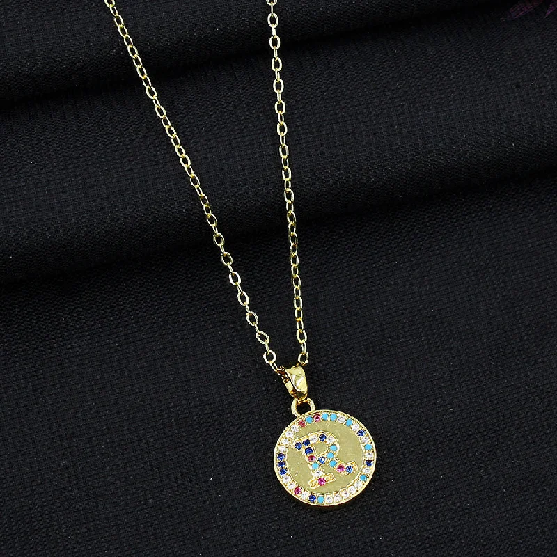 women’s trendy pendant necklaces-Mahavir Gold Plated Austrian Stone Necklace