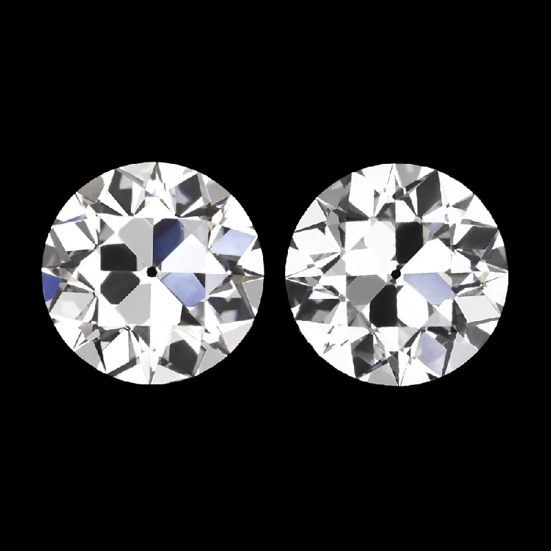 women’s designer earrings-2.15ct OLD EUROPEAN CUT LAB CREATED DIAMOND STUD EARRINGS CERTIFIED E VVS 2ct