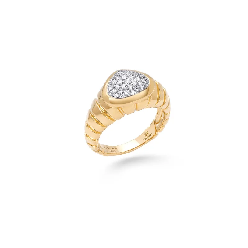 women’s vintage style engagement rings-Timo Pave Diamond Ring