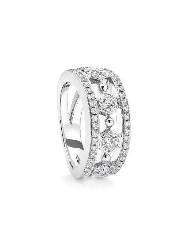 women’s engagement rings with side stones-Circus Classic White Gold Diamond Ring