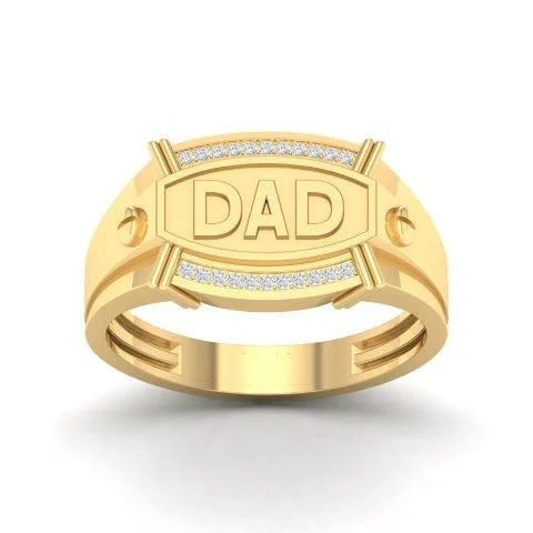 women’s romantic rings-10K 0.08CT D-MENS RINGS "DAD"