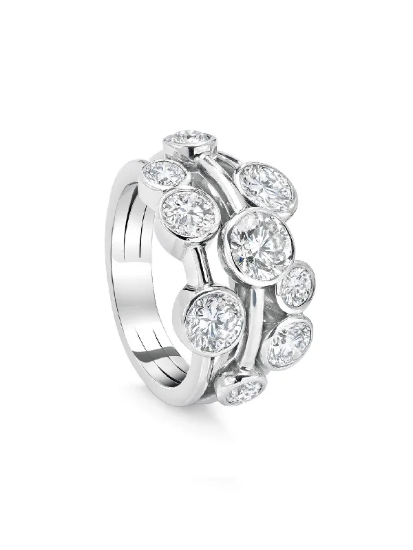 women’s affordable engagement rings-Raindance Large Platinum Diamond Ring