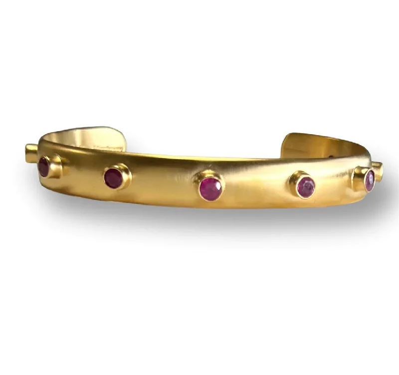 women’s statement bangles-Ruby Mini Cuff