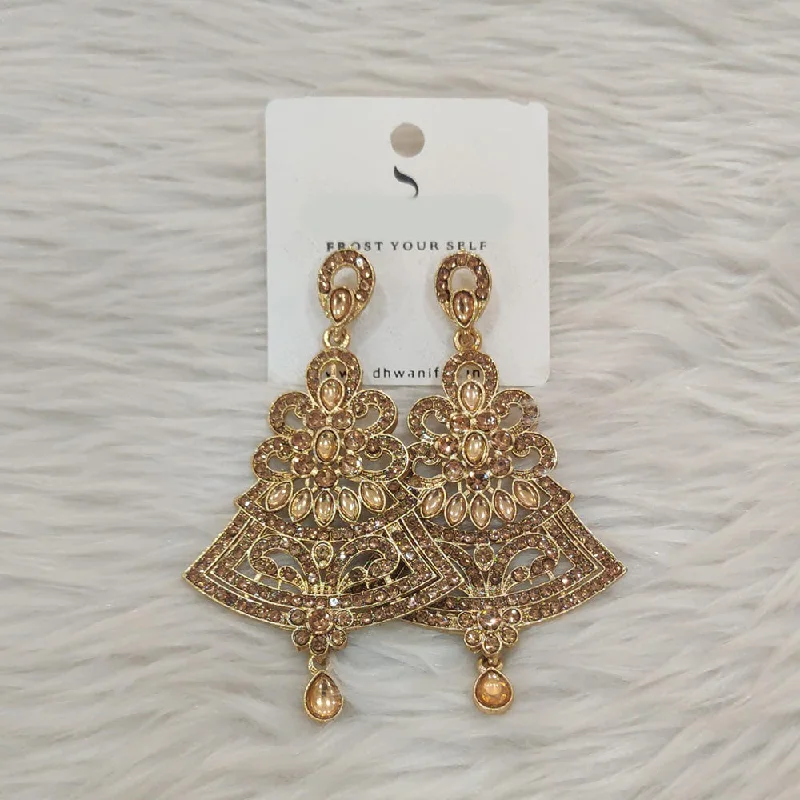 women’s dangle earrings-Dhwani Gold Plated Austrian Stone Dangler Earrings