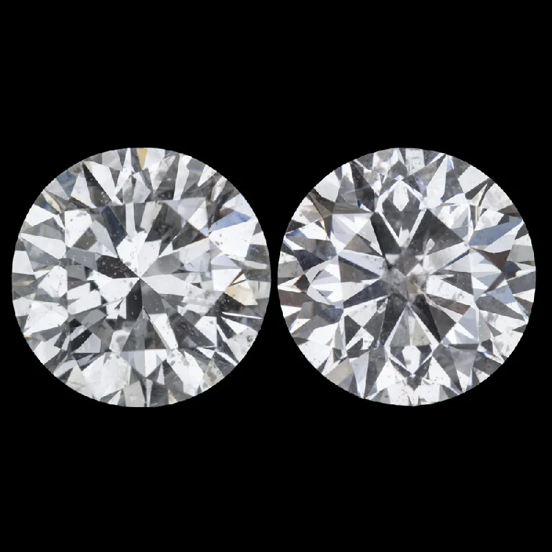 women’s boho earrings-4.03c NATURAL DIAMOND STUD EARRINGS VERY GOOD ROUND BRILLIANT CUT PAIR LOOSE 4ct