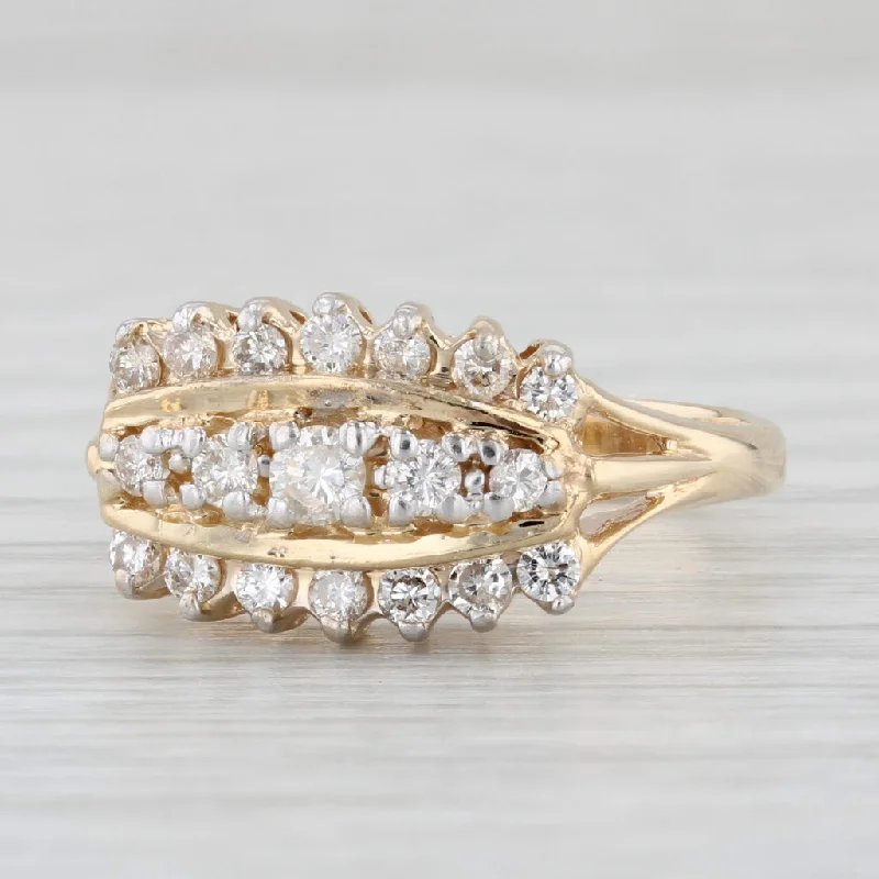 women’s stackable engagement rings-0.49ctw Diamond Ring 14k Yellow Gold Size 7.75