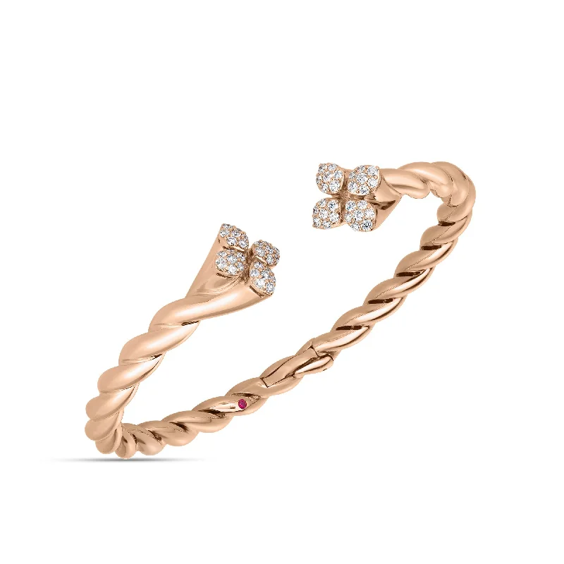 women’s birthstone bracelets-18K ROSE GOLD LOVE IN VERONA DIAMOND TWIST BANGLE