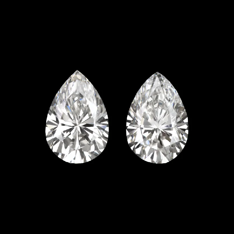 women’s gold stud earrings-1/2 CARAT H VS1 PEAR SHAPE DIAMOND PAIR STUD EARRINGS NATURAL ACCENT STONES 0.5c