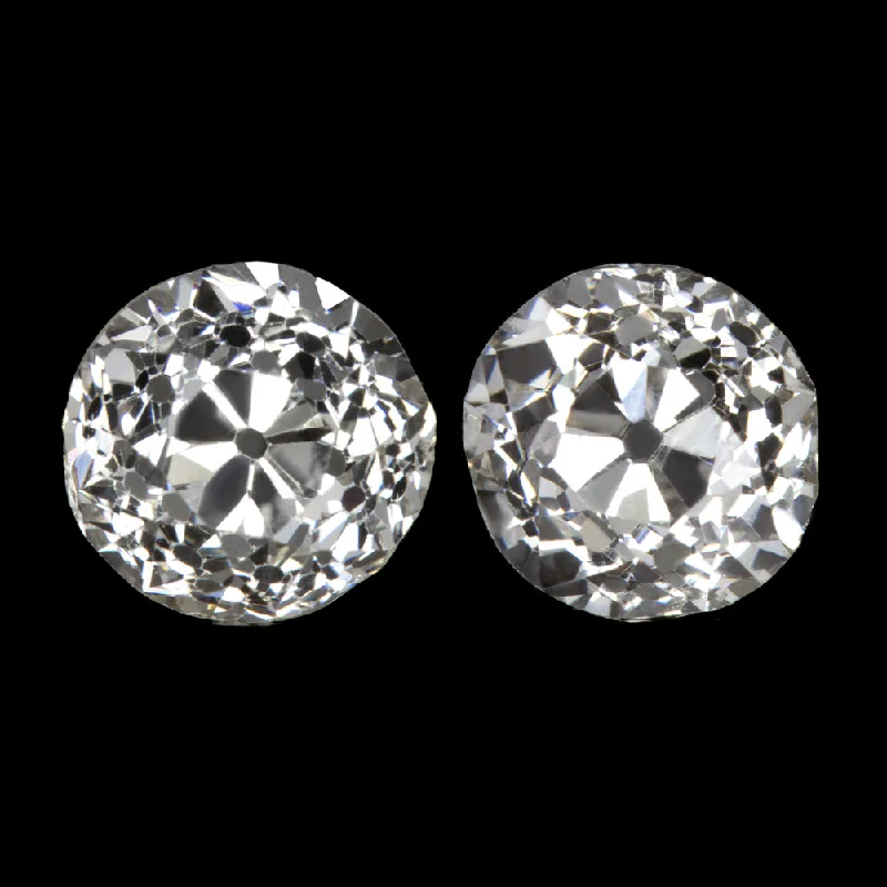 women’s wedding stud earrings-0.72ct OLD MINE CUT DIAMOND STUD EARRINGS H SI1-SI2 ANTIQUE PAIR LOOSE NATURAL