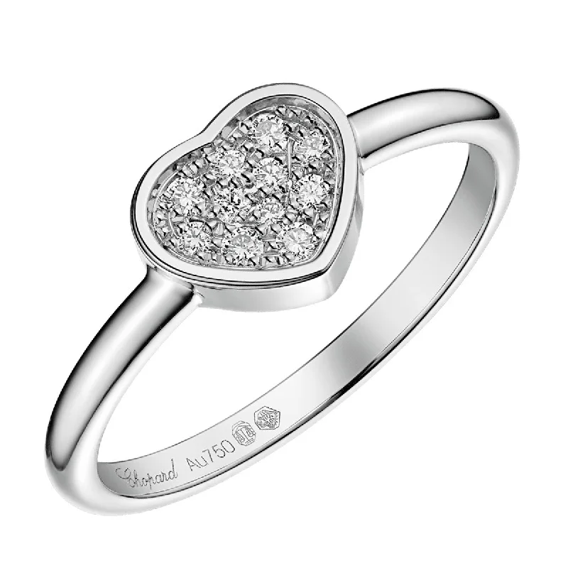 women’s princess cut diamond engagement rings-18ct White Gold My Happy Hearts Pave Set Diamond Ring